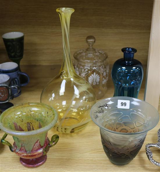 A quantity of decorative coloured glassware